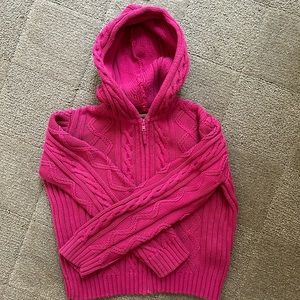 Lilly Pulitzer Girls size 6X Cable Cotton Knit Sweater Pink Fuschia